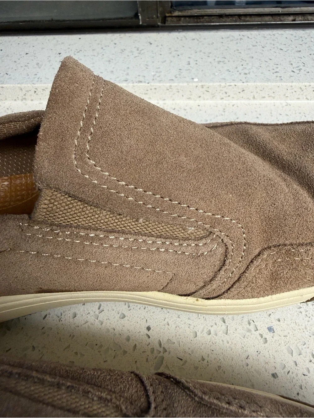 BareTraps Men's Taupe Slip-On Suede Loafers